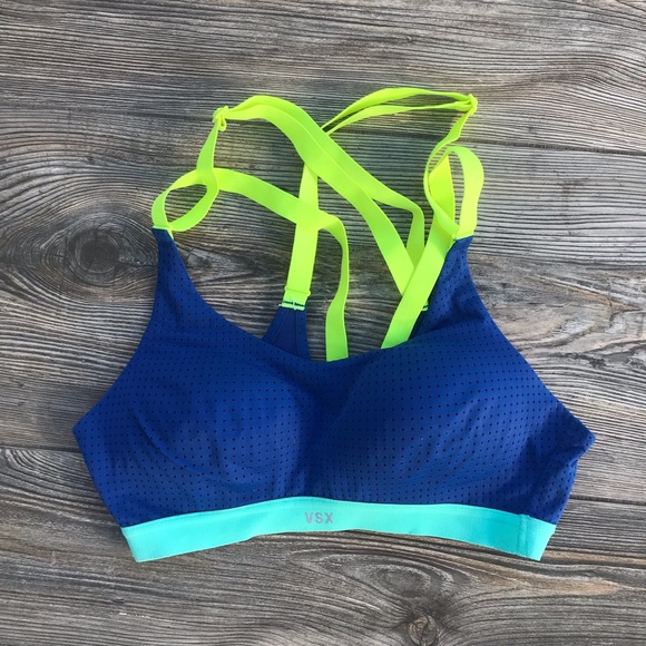 SOLD Victoria’s Secret Sports Bra Strappy blue - Picture 5 of 6